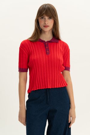 Hot flames knitted top