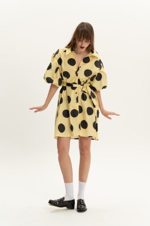 Sunday Polkas shirt dress-huge sleeves