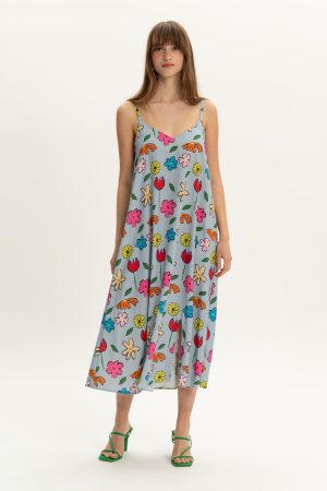 Blue at home-long dress