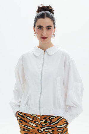 WHITE BOMBER JACKET