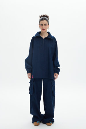 DENIM CARGO TROUSERS