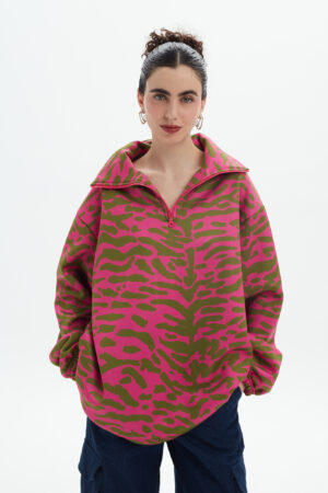 PINK KISS ME TIGER SWEATSHIRT TOP