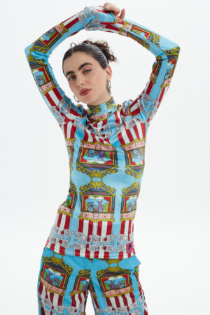 HAPPY SHOW OF THE BAD BUNNY VELVET TOP